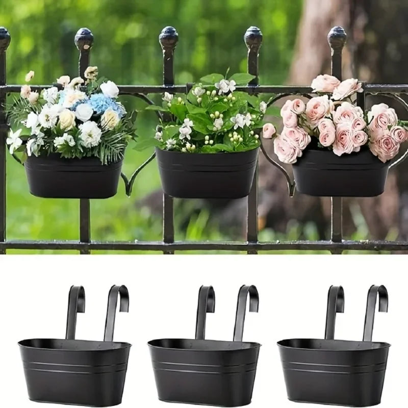 Pot de fleurs suspendu Noir